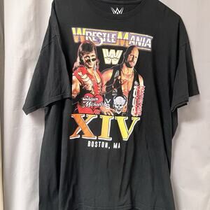 black Mad Engine WWE WrestleMania XIV graphic t-shirt Size 2XL BR2218